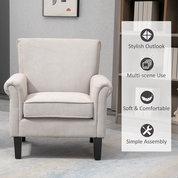 Upholstered accent chair with soft velvet fabric, grey