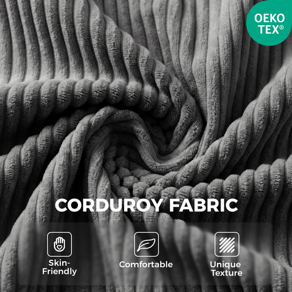 53.9" Dark Gray Corduroy Folding Floor Sofa