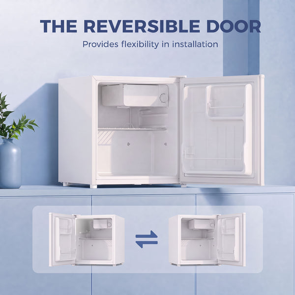 46L Mini Fridge with Reversible Door, White