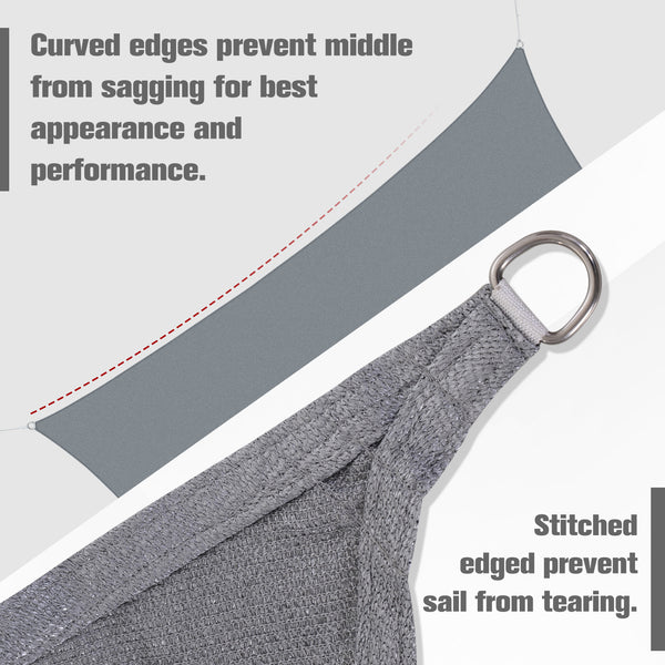 Rectangular outdoor shade sail – Effective sun protection, grey