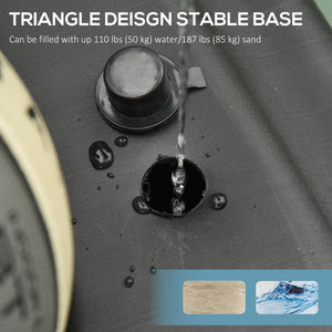 Portable basketball hoop with wheels, adjustable height from 2.4 to 3 m, black