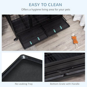 Robust cage with two doors and lockable wheels