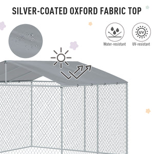 Outdoor enclosure with roof, steel padlock and wire mesh side panels