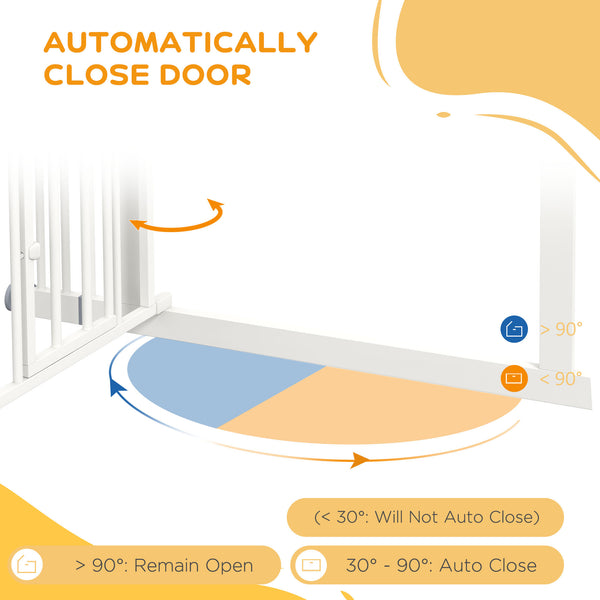 Self-closing pet gate, white