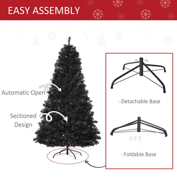 7ft Black Artificial Christmas Tree
