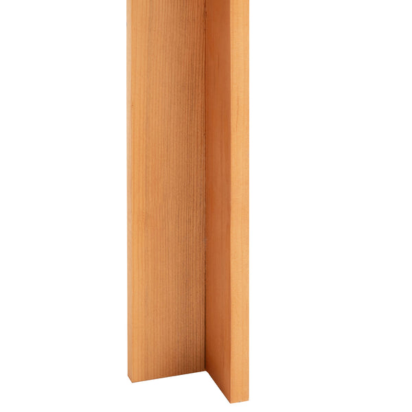 Tall outdoor planter with hooks, natural wood