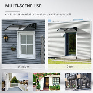 3.4 x 3.2 ft polycarbonate door canopy, brown 