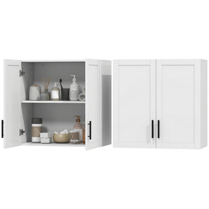 White bathroom wall cabinets, set of 2