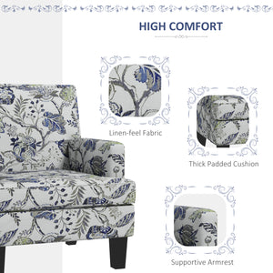 Floral patterned upholstered armchair