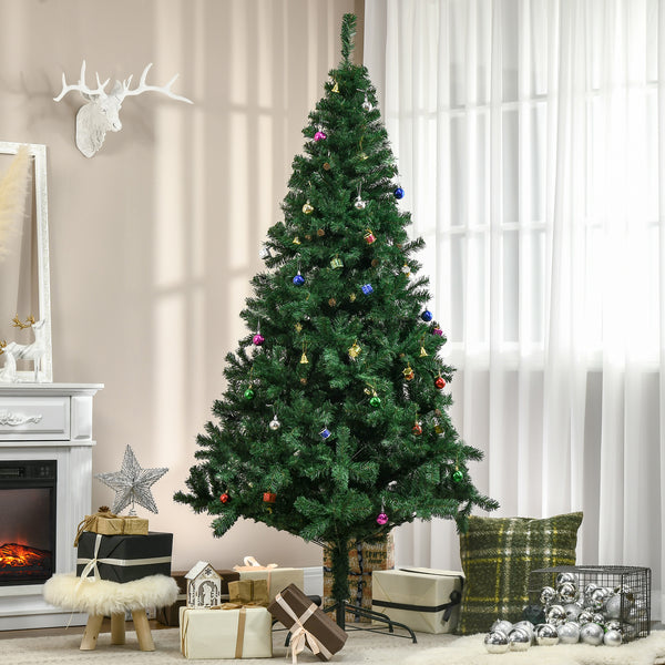 7ft Green Artificial Christmas Tree with Decorations