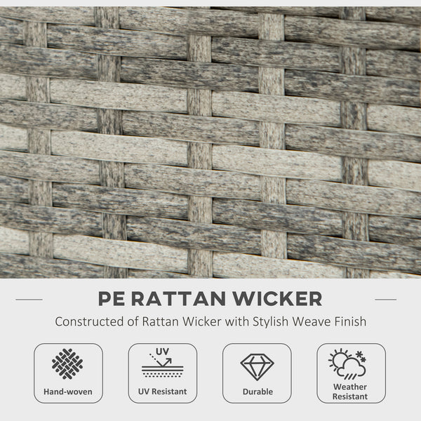 28" Propane Gas Fire Pit Table with 40,000 BTU Rattan Rain Cover, Mesh Lid, Lava Rock, Grey Blend