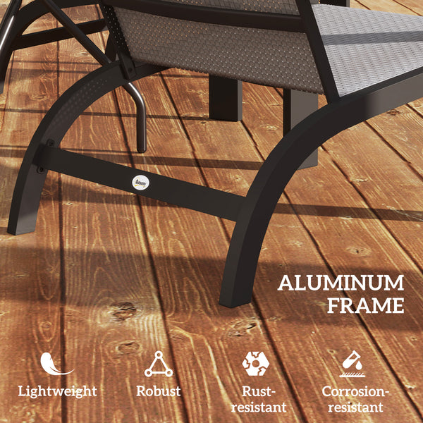 Muskoka Outdoor Adirondack Chair with Aluminum Frame, Mesh Seat, High Back for Garden and Patio, Dark Gray