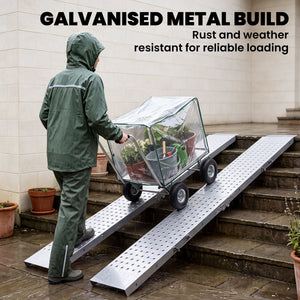 Set of 2 foldable steel loading ramps for motorcycle and ATV