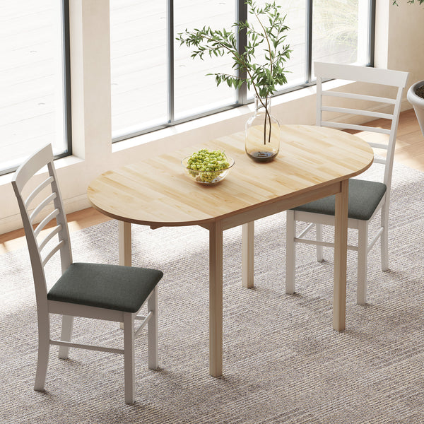 Drop-leaf kitchen table for small spaces, natural