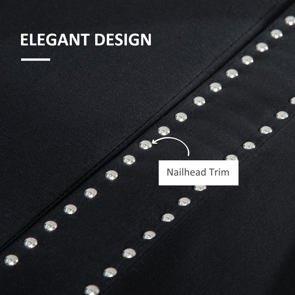 Upholstered folding storage bench in fabric, dark gray