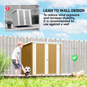 Metal garden shed with double door