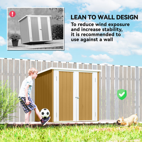 Metal garden shed with double door