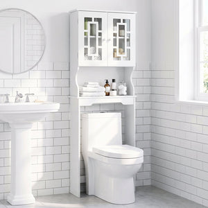 Space-saving bathroom storage unit for over the toilet