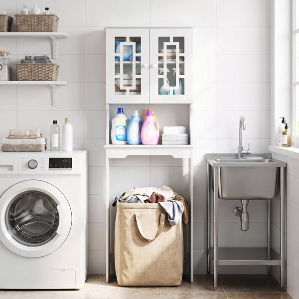 Space-saving bathroom storage unit for over the toilet
