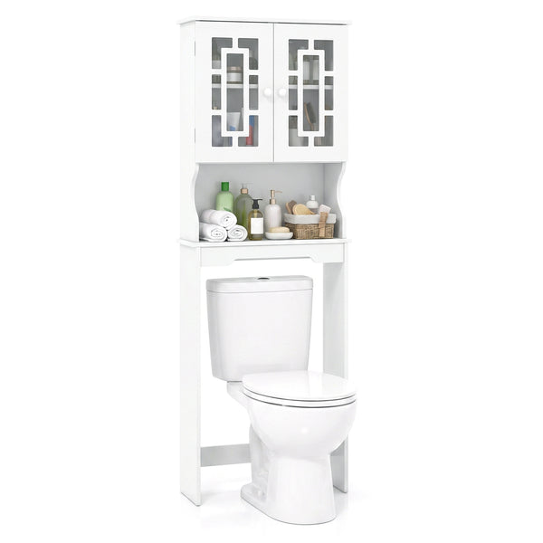 Space-saving bathroom storage unit for over the toilet
