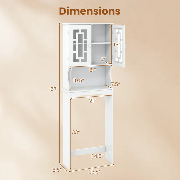 Space-saving bathroom storage unit for over the toilet