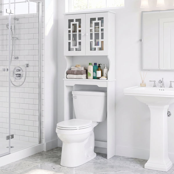 Space-saving bathroom storage unit for over the toilet