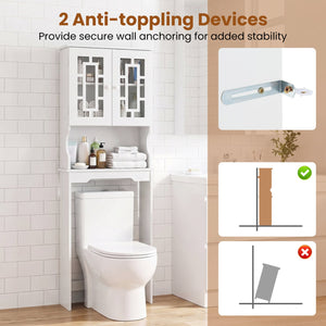 Space-saving bathroom storage unit for over the toilet