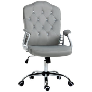 Velvet office chair with swivel casters, grey
