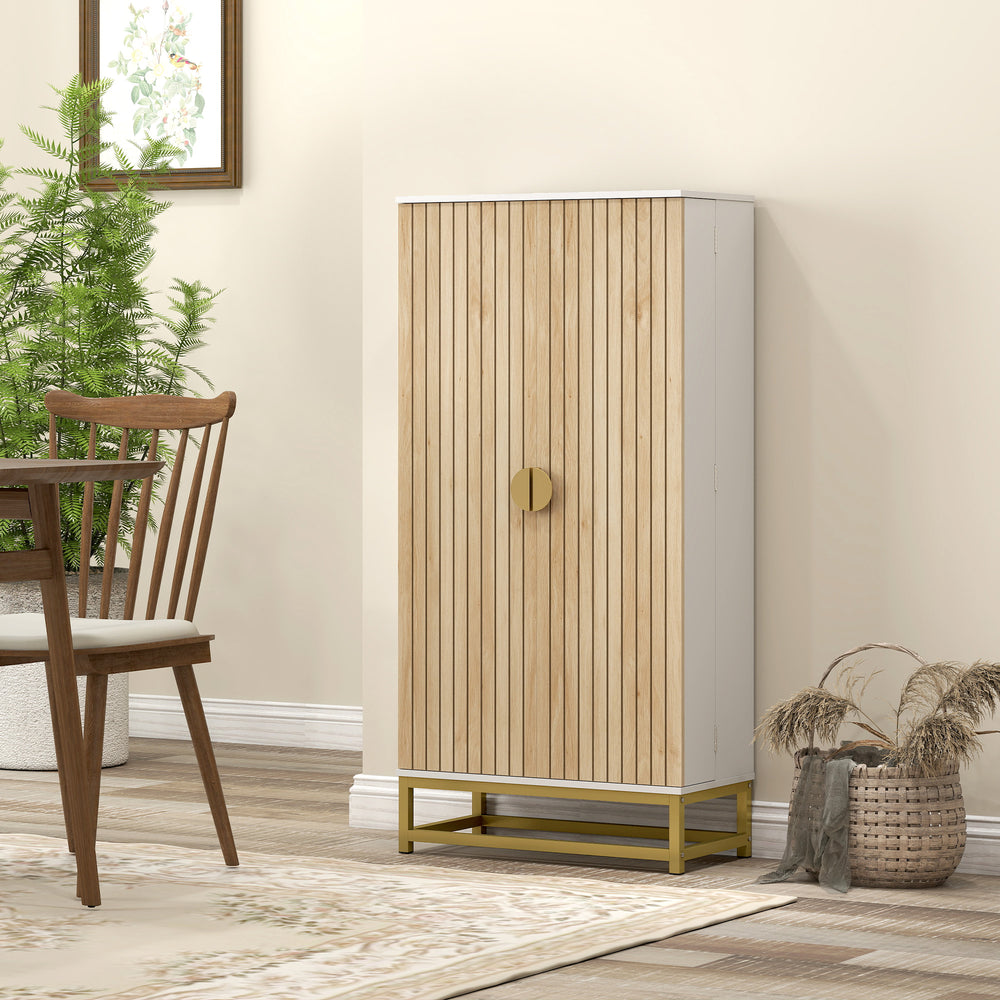 Kitchen storage unit with 12 door shelves and adjustable shelves, white