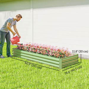 Galvanized raised planter, green