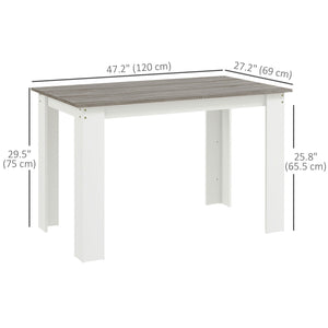 Kitchen table for 4 to 6 people, dining table with veneer top, gray