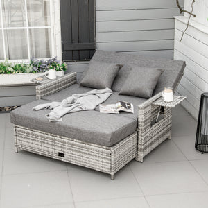Garden set convertible into a bed, grey