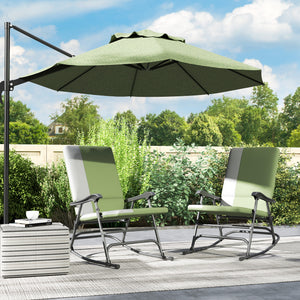 Set of 2 folding rocking chairs, green
