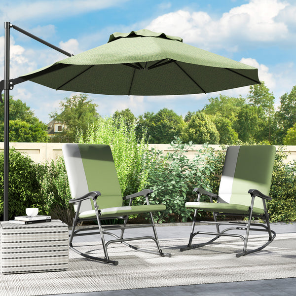 Set of 2 folding rocking chairs, green