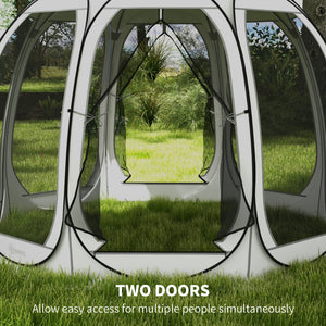 Foldable mosquito net tent with carry bag and 2 doors, cream white