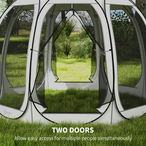 Foldable mosquito net tent with carry bag and 2 doors, cream white