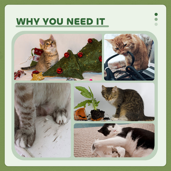 119cm high cat tree with niche, ladder, scratching posts and hanging ball, green