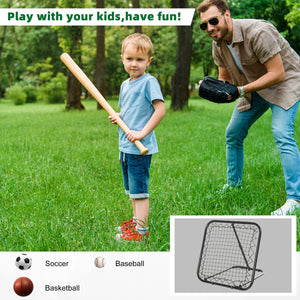 Adjustable angle rebound net
