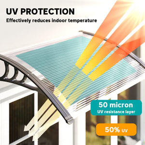 3.9 x 2.5 ft patio door awning