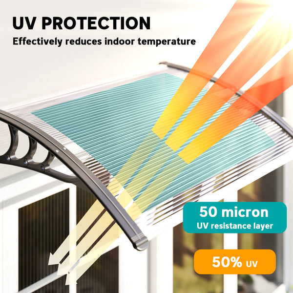 3.9 x 2.5 ft patio door awning