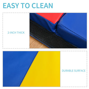 4'x10'x2'' Folding Gym Mat with Carry Handles, Multicolor