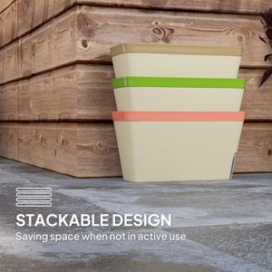 Set of 3 self-watering flower pots