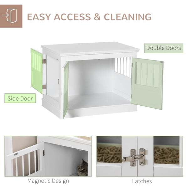 31" cabinet with three doors, white