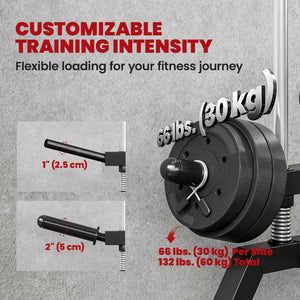 Wall-mounted pulley station adjustable to 16 positions, compatible with Olympic plates – Black and red
