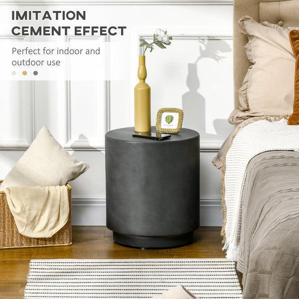 Round Terrazzo Finish Side Table, Anthracite Grey