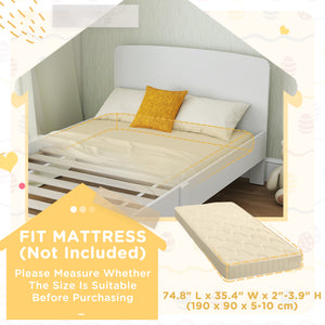 Single bed frame, white 