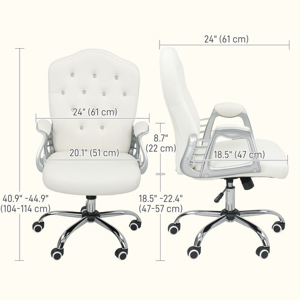 Velvet office chair with swivel casters, adjustable height, recline function, off-white