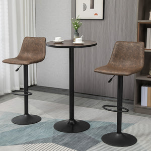 Industrial high bistro table with metal base and elm wood top