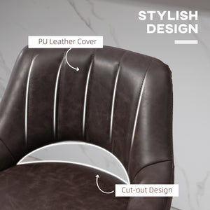 Set of 2 swivel bar stools, counter height, with round metal base