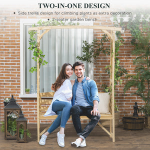 Garden arch with 2-seater bench